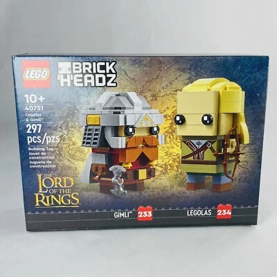 New! LEGO Brickheadz The Lord of the Rings Legolas & Gimli Set 40751 - Image 1 of 2