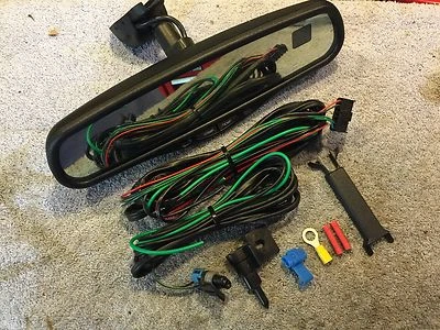 Gentex 177 Auto Dimming Mirror w/ Compass Temperature Wiring Sensor & Wire Cover - Image 1 of 4