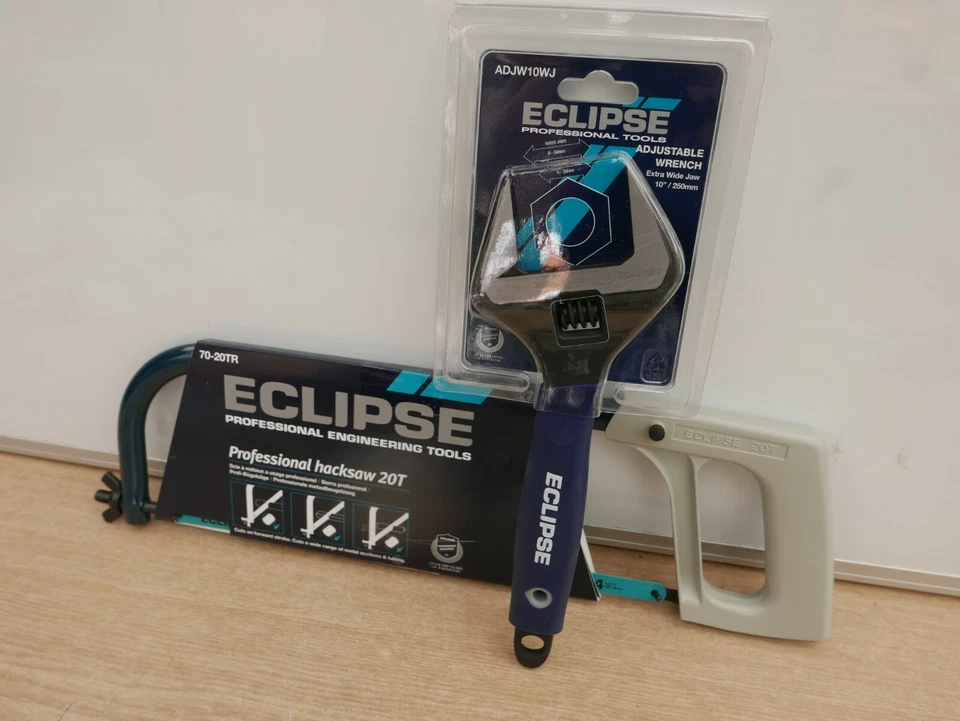 ECLIPSE 70-20TR 20T 12" PROFESSIONAL HACKSAW + 10" ADJUSTABLE WRENCH ADJW10WJ - Image 1 of 1