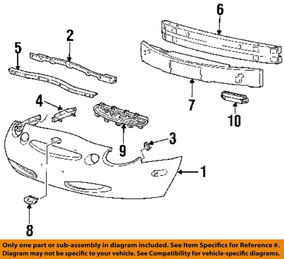 Componentes de parachoques Ford OEM 96-99 Taurus - Refuerzo de cubierta de parachoques F6DZ17E814AA Foto 1 de 1