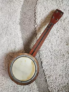 Antique Banjolele Ukulele Banjo 4 String Closed Back F Holes c1900 Cincinnati - Picture 1 of 11
