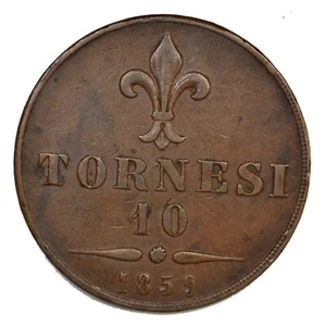 REGNO DELLE DUE SICILIE Francesco II di Borbone 10 Tornesi 1859 - Picture 1 of 2