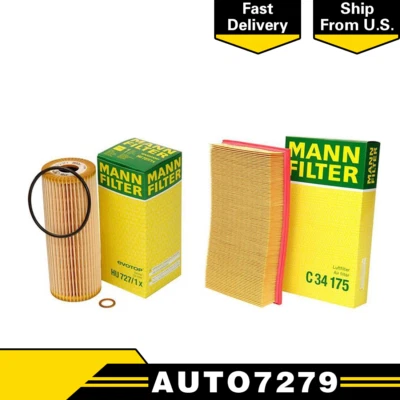 Filtro de aire de filtro de aceite de motor Mann 2 piezas para Mercedes-Benz E320 l6 3,2 L 1996 1997 Foto 1 de 4