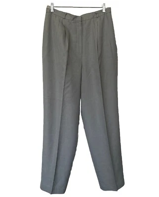 Pantalón Talbots Para Mujer Talla 12 Gris Tiro Alto Recto Plisado De Colección Y2K Foto 1 de 4