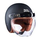 Royal Enfield Leather . Trim Helmet Matt Black Finish Size L Helmet Weight 950gm