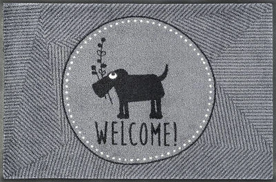 KLEEN-TEX wash+dry Fußmatte Design Hund Herr Just Welcome 50x75 cm 088448 - Bild 1 von 2