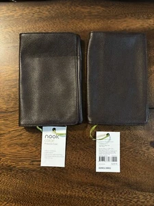2 Protective Covers Barnes And Noble Nook Color Tablet 7" Brown Leather New - Picture 1 of 10