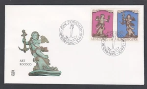 LUXEMBOURG 1979 FIRST DAY COVER ROCOCO ART ANGLE SCUPTURES + CACHET - Picture 1 of 1