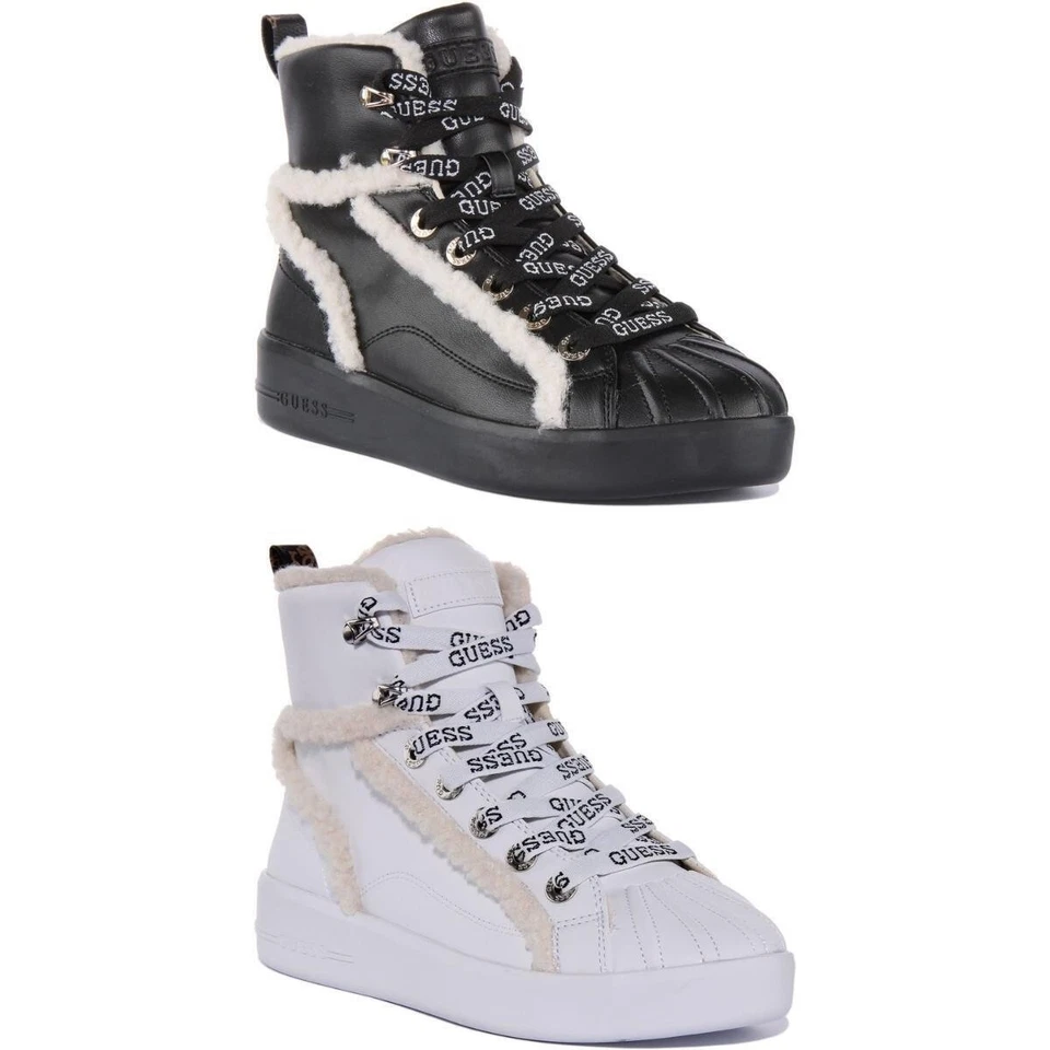 GUESS Dar Cuerda High Top Zapatos Invierno Blanco Mujer Ru 3-8 - Imagen 1 de 1