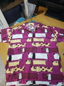 Suika Products Inc. Polo Shirt With Weenie Dog Print Medium - Picture 1 of 11