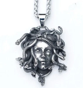 316L EDELSTAHL *** Großer Anhänger Medusa Gorgona, Kette - Bild 1 von 15