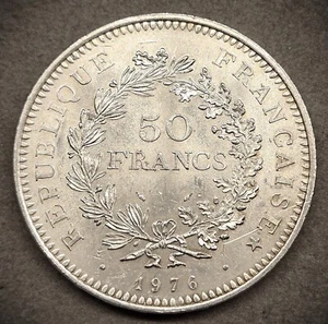 ~1976 FRANCE SILVER 50 FRANCS * HI AU OR BU COIN * HERCULES GROUPING (6923) - Picture 1 of 2