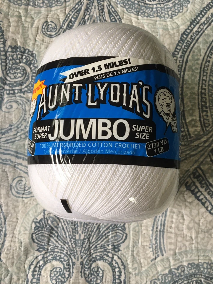 Aunt Lydia 153.0201 Jumbo Crochet Cotton, White