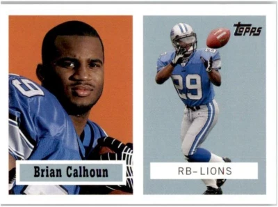 2006 TOPPS TURN BACK THE CLOCK PROMO #13 OF 22 BRIAN CALHOUN RC - DETROIT LIONS - Image 1 of 2