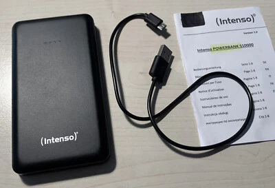 POWERBANK S 10000  – Typ-C  –  10000mAh -- Intenso – Integriertes Kabel - Bild 1 von 4