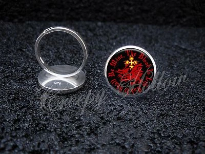 纯银精选报价德古拉龙勋章吸血鬼可调节戒指 — 第 1/3 张图片