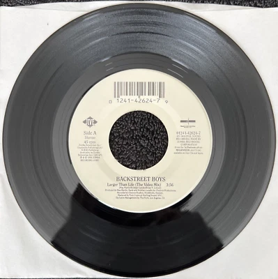 Backstreet Boys – Larger Than Life 7'' Vinyl 1999 CLEANED/TESTED NM VIDEO CLIP Foto 1 de 4