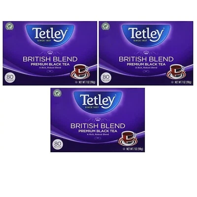 Tetley British Blend Premium Negro, Bolsas de Té, 80 ct, 3 Cajas 9924 Foto 1 de 4