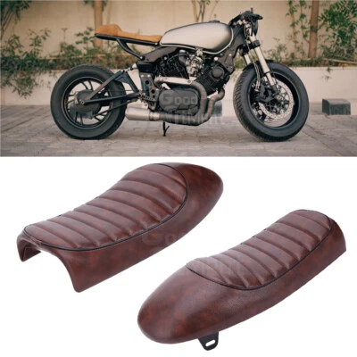 Leather Motorcycle Cafe Racer Seat Hump Saddle For Yamaha Virago 1100 250 535 - Image 1 of 4