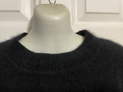 CHAUS 40% ANGORA PUFFY FUZZY PELUDO SUÉTER NEGRO S Foto 1 de 4