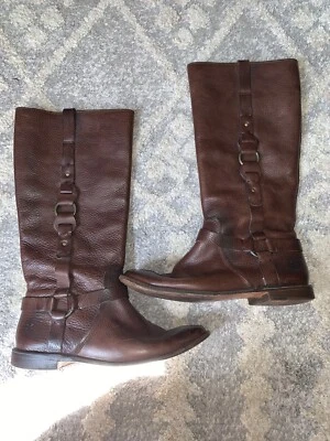 Высокие сапоги для верховой езды Frye Paige шоколадно-коричневые размер 9,5 латунные кольца - Изображение 1 из 4