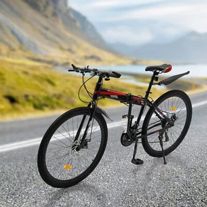 Bicicleta de montaña plegable 26 pulgadas 21 velocidades freno de disco mecánico bicicleta de montaña DE - Imagen 1 de 22