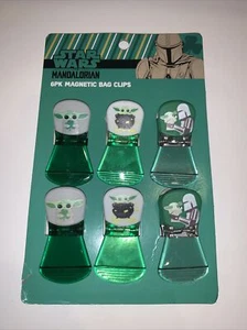 STAR WARS MANDALORIAN Paquete de 6 Clips Magnéticos para Bolsa Bebé Yoda Nuevo Verde Nuevo - Imagen 1 de 3