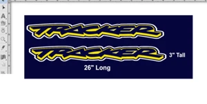 lot of 2 26" x 3" TRACKER Decal Sticker - Picture 1 of 4
