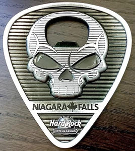 2022 HARD ROCK CAFE NIAGARA FALLS CANADA HOTEL/CASINO SKULL BOTTLE OPENER MAGNET - Picture 1 of 3