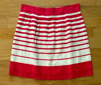 Falda de lino forrada a rayas rojas y blancas Banana Republic - para mujer talla 14 Foto 1 de 4