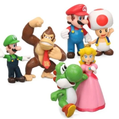 6Pcs/set Super Mario Bros PVC Action Figures Toys Kids Collectible Toy Gift UK - Image 1 of 3