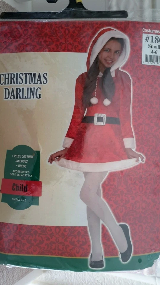  Niñas Talla Pequeña 4-6 Navidad Darling Disfraz #180 por CostumesUSA Nuevo Foto 1 de 4