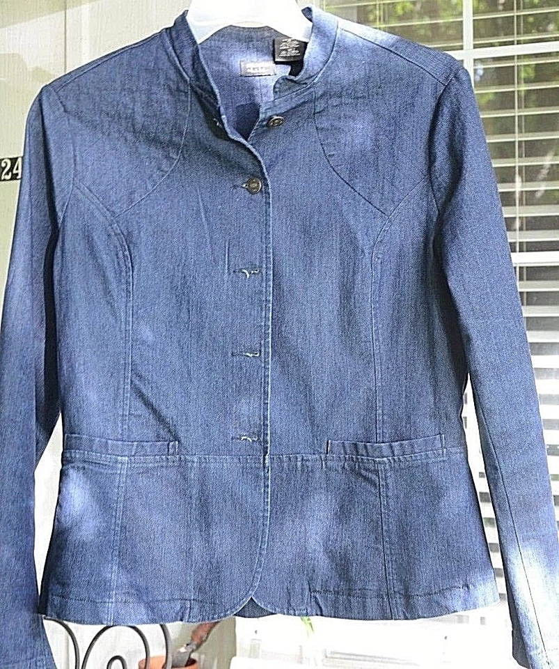 NICOLE MILLER Blazer Denim Azul Oscuro Mujer Talla 14 Foto 1 de 4
