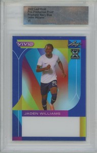 2022 Leaf Vivid Proof Prismatic Navy Blue Jaden Williams 1/1 RC Rookie