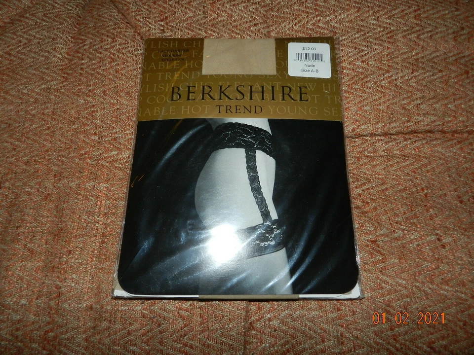 Berkshire Trend Lace Garter Thigh-Hi Nude Stockings Size A-B - Image 1 of 2