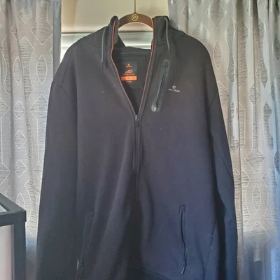 Moletom com capuz Rip Curl com zíper preto grande excelente - Imagem 1 de 4