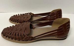 Nisolo Huarache Shoes Womens Size 9 Leather Woven Slip On Sandals Flats Summer - Picture 1 of 8