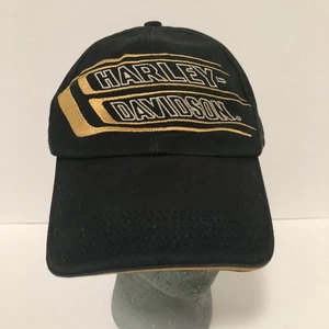 Harley-Davidson Mens Cap Black Embroidered Motorcycle One Size Dad Hat Strapback - Picture 1 of 10