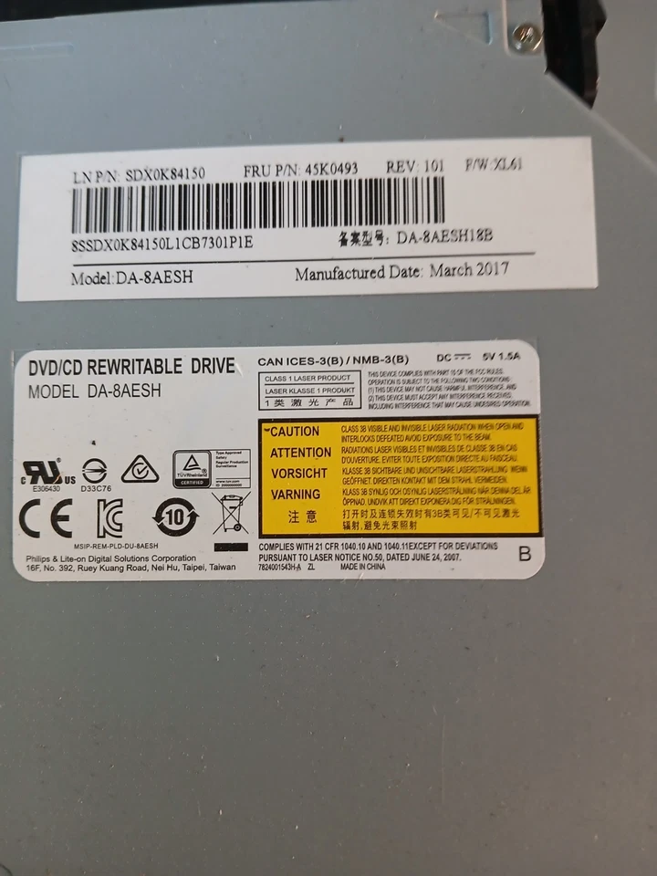 Lote de 10 SDX0K84146 SDX0K84150 HL Datos Super Multi CD / DVD-RW FRU 45K0493  Foto 1 de 1