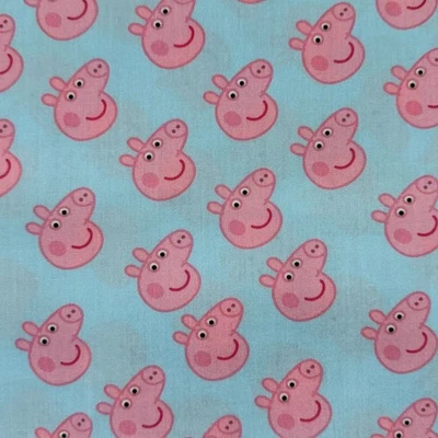 Peppa Pig Character Fabric Fat Quarter Poly Cotton - Image 1 of 3