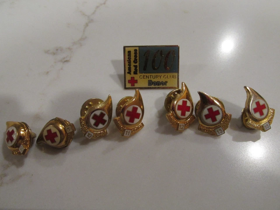 RED CROSS  GALLON DONATION PINS - Image 1 of 1