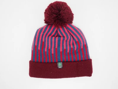 Gorro Stio Kids rayas rojas/rosas mezcla acrílica pompón Foto 1 de 3