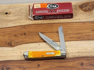 2005 CASE XX (#6254 SS) LE SERIES/ORANGE PEEL BONE "TRAPPER" POCKET KNIFE- MIB - Image 1 of 4