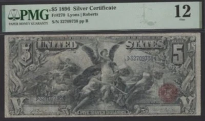 1896 $5 🇺🇸 Magnificent (( Silver Certificate ))(( Educational Note )) PMG 12 - Image 1 of 3