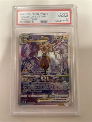 Zeraora VSTAR GG43/GG70 (PSA 10) Crown Zenith: Galarian Gallery Holo - Image 1 of 2