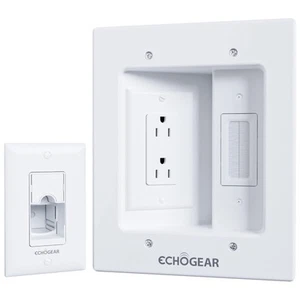 Nascondi cavo TV per TV a parete con 2 prese AC e 2 porte USB-A - Foto 1 di 13
