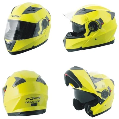 Casco Modular Homologado Moto Touring Sport Pantalla Parasol amarillo fluo - Imagen 1 de 4