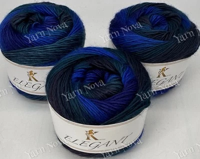Knitco Elegant Double Knitting Crochet Yarn Wool - 3 x 150g Cakes - 07
