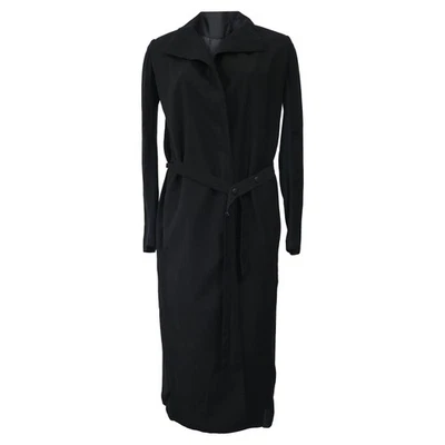Gabardina Rick Owens con cinturón en lana negra para mujer talla 4 Foto 1 de 4