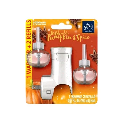 Glade Warmer + PlugIns Refills Golden Pumpkin & Spice Scented Oil 2 Refills - Image 1 of 4